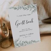 エメラルドグリーンの結婚式ゲストブックサイン テンプレート
