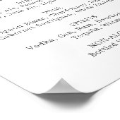 エメラルドグリーンの結婚式ドリンクメニュー看板 ポスター (角)