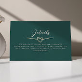 エメラルドグリーンの結婚式詳細カード エンクロージャーカード
