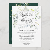 エメラルドグリーンの緑がパーティー後ずっと幸せに 招待状 (正面/裏面)