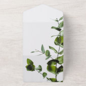 エメラルドグリーンの緑のフローラをすべて1回の招待で獲得 オールインワン招待状 (外側)