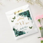 エメラルドグリーンの花のキンチャネラ ゴールドの蝶 フェイバーバッグ (封をした状態)