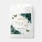 エメラルドグリーンの花のキンチャネラ ゴールドの蝶 フェイバーバッグ (正面)