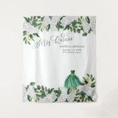 エメラルドグリーンの花のプリンセスのキンセアニエラの背景 タペストリー (正面)