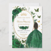 エメラルドグリーンの花のプリンセス ゴールドのキンセアニエラ セーブザデート (正面)