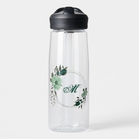 エメラルドグリーンの花の植物学 ウォーターボトル (正面)