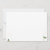 エメラルドグリーンの花飾り蝶のティアラ キンセアニエラ 招待状 (裏面)