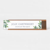 エメラルドグリーンの葉-セラピスト デスクネームプレート (正面)