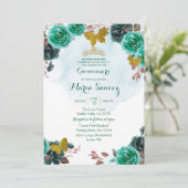 エメラルドグリーンの蝶のチャラミス キンセ 招待状 (スタンド正面)