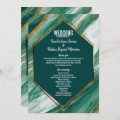 エメラルドグリーンの金ゴールドの抽象芸術の瑪瑙の大理石プログラム プログラム (正面/裏面)