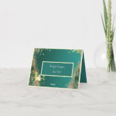 エメラルドグリーンの金色の宝石のような客席の案内カード サンキューカード (裏面)