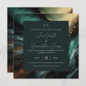 エメラルドグリーンの金 招待状 (正面/裏面)