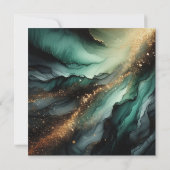 エメラルドグリーンの金 招待状 (裏面)