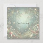 エメラルドグリーンの魔法の森の結婚式 招待状 (裏面)