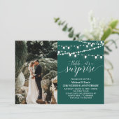 エメラルドグリーンの20周年フォトウェディングアニバーサリー 招待状 (スタンド正面)