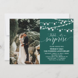 エメラルドグリーンの20周年記念写真ウェディングアニバーサリー 招待状