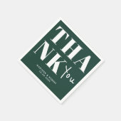 エメラルドグリーンはっきりしたミニマリストありがとうござ結婚う スタンダードカクテルナプキン (角)