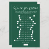 エメラルドグリーンは彼女はむしろブライダルシャワーゲームをする (正面/裏面)