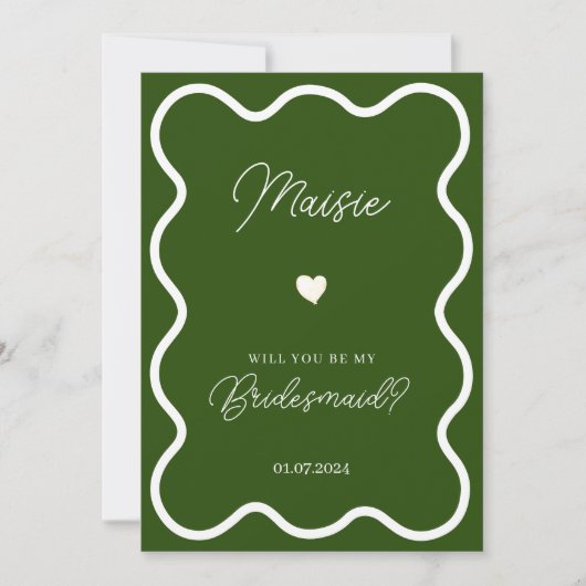 エメラルドグリーンは私の花嫁の提案になる 招待状 (正面)