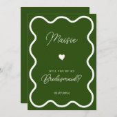 エメラルドグリーンは私の花嫁の提案になる 招待状 (正面/裏面)