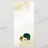 エメラルドグリーンアイボリー金ゴールド結婚フローラ メニュー (裏面)