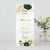 エメラルドグリーンアイボリー金ゴールド結婚フローラ メニュー (スタンド正面)