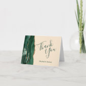 エメラルドグリーンアガテシャンパ結婚ーニュありがとう カード (正面)