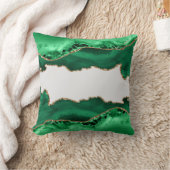 エメラルドグリーンアガテマラカイトストーン金ゴールド クッション (ブランケット)