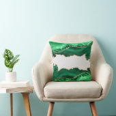 エメラルドグリーンアガテマラカイトストーン金ゴールド クッション (椅子)