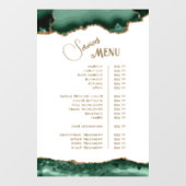 エメラルドグリーンアゲートのホワイトサービスメニュー ウィンドウサイン (シート)