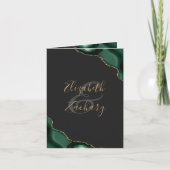 エメラルドグリーンアゲートダークフォールディング結婚式招待状 招待状 (正面)