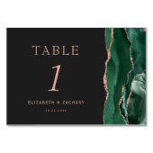 エメラルドグリーンアゲートバラ金ゴールドダーク結婚ズ テーブルナンバー (裏面)