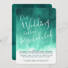 エメラルドグリーンアートリスケジュール結婚式招待状 招待状