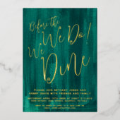 エメラルドグリーンアートリハーサルディナー 箔招待状 (正面)