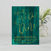エメラルドグリーンアートリハーサルディナー 箔招待状 (立ち正面)