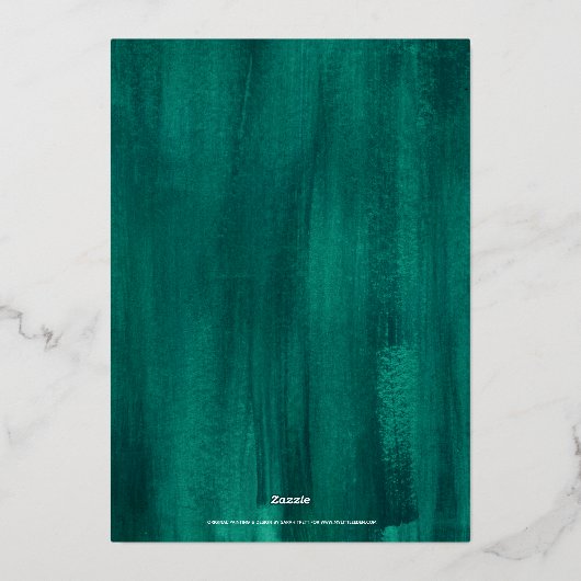 エメラルドグリーンアートリハーサルディナー 箔招待状 (裏面)