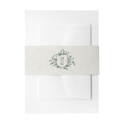 エメラルドグリーンイニシャル結婚式招待状ベリーB 招待状ベリーバンド (正面例)