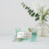 エメラルドグリーンインクマーブル名刺 名刺 (スタンド正面)