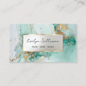 エメラルドグリーンインクマーブル名刺 名刺 (正面)