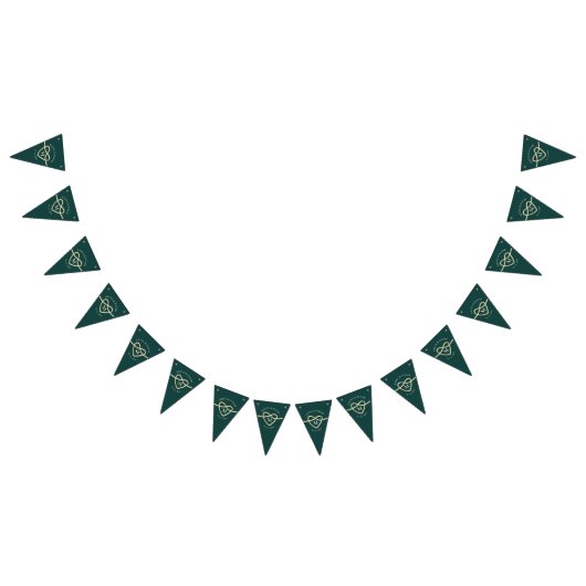 エメラルドグリーンウェディングパーティー バンティングフラッグ (全)