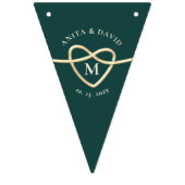 エメラルドグリーンウェディングパーティー バンティングフラッグ (第1の旗)