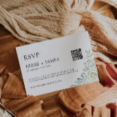 エメラルドグリーンウェディングRSVPカードテンプレート