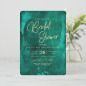 エメラルドグリーンウォーターカラーブライダルシャワー招待 招待状 (スタンド正面)