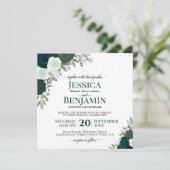 エメラルドグリーンウォーターバラエレガントな結婚式 招待状 (スタンド正面)