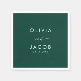 エメラルドグリーンウォーターフローラウィンターウェディング スタンダードカクテルナプキン