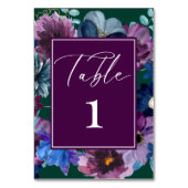 エメラルドグリーンウォーターフローラウィンターウェディング テーブルナンバー (正面)