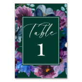 エメラルドグリーンウォーターフローラウィンターウェディング テーブルナンバー (正面)