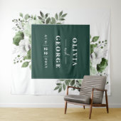 エメラルドグリーンウォーターフローラ写真の背景 タペストリー (インサイチュ(横))