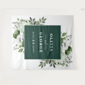 エメラルドグリーンウォーターフローラ写真の背景 タペストリー (正面(横))