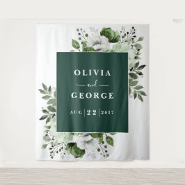 エメラルドグリーンウォーターフローラ写真の背景 タペストリー